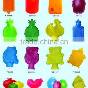 2017 New Design Mini Cartoon Natural Rubber Hot Water Bottle With Plush Cover photo-2