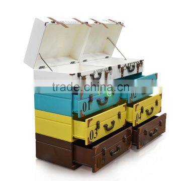 Art Furniture Chest Of 8 Drawers, Suite Case Shaping Front Side Multi Color photo-2