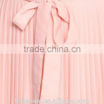 Chiffon Pleated Belt at Front Latest Model Full Skirt Ladies photo-5