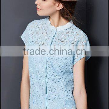2016 Best Selling High Quality Ladies Lady Lace Tops Latest Design photo-3