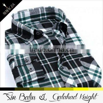 Factory Direct Price New Fashion Style Plaid Flannel Long Sleeve 100% Cotton Shirt for Men photo-4