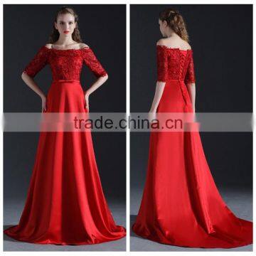 sexy red mature long party evening dress fashion design