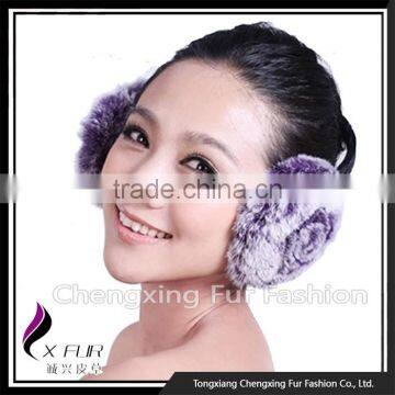 CX-EM-03R 2016 New Design Women Wholesale Rex Rabbit Fur Ear Muffs photo-4