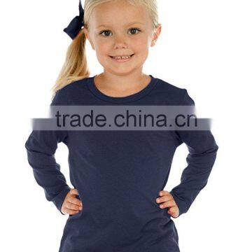 100% Cotton Pink t Shirts 120gsm Wholesale Toddlers Crew Neck Long Sleeve Tshirt Kids Clothing OEM photo-5