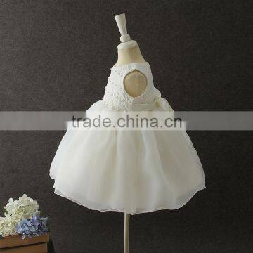 2017 New Born Baby Clothes White First Communion Dress Embroidery Flower Baby Cotton Frocks Designs 1 Year Baby Girl Dresses Hat photo-2