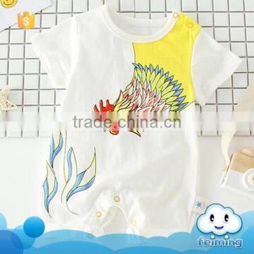 SR-312B cotton clothes baby market big cock pattern 2017 animals a set sweet baby clothes/romper