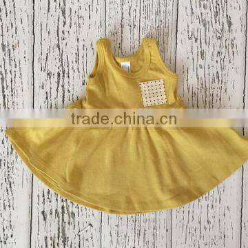 Baby Girl Summer Handmade Dresses Cotton Baby Clothes Wholesale Girls Soild Color Dress photo-4