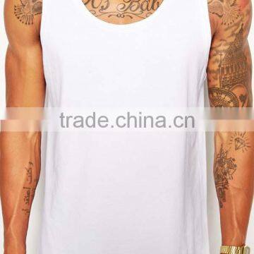 Loose Fit White Blank Men Gym Tank Tops photo-3
