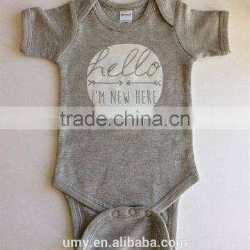Summer Short Sleeve Custom Organic Cotton Bodysuit For Baby photo-2