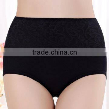Factory OEM Plain Solid Color 95%Cotton 5%Elastane Embroidery Logo Design High Quality Elastic Band High Waist Women Underwear photo-4