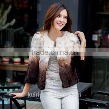 2016 New Arrive Fashion Women Rex Rabbit Fur Coats Short Casual Slim Full Pelt Autumn Winter Jacket Real Rabbit Fur Jackets photo-5