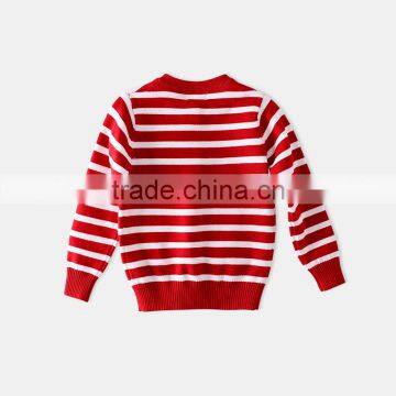 S60600B Girl Stripe Sweaters Cartoon Patch Girls Cardigan Cotton Outerwear photo-5