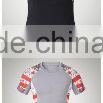 100% Polyester Short Sleeve Mens Slim Fit Bodybuilding Blank T Shirt Fashion Sports Jersey Tee photo-6