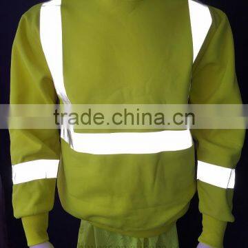 80% Polyester 20% Cotton Fleece hi Vis Safety Sweatshirt With Heat-applied Reflective Tape Meet CSA Z96 Requirement