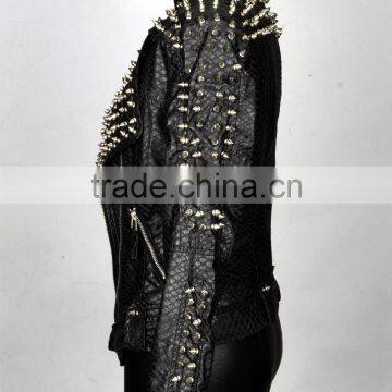 2017 New Style Women Rock PU Leather Coat photo-3