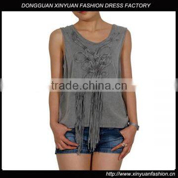 Fashion Women Sleeveless garment tie dye t-shirt , t shirts tie and dye