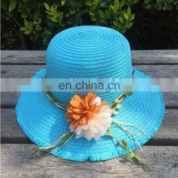 Flower Rough Selvedge Large Eaves Straw Hat Sunshade Beach Hat