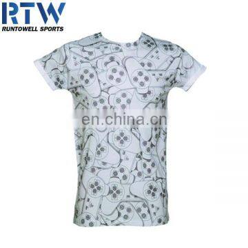 Free Printing 100% Polyester Short Sleeve T-shirt photo-3