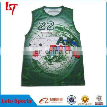 100% top polyester lightweight custom full sublimation basketball jerseys