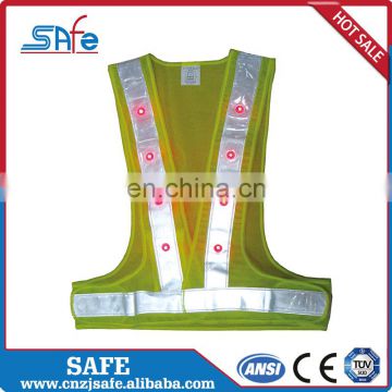 LED reflective traffic vest with Pocket