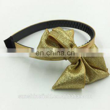 Golden Satin Bow Headband Headband For Kids Headbands with Teeth