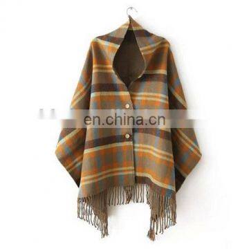 Shawls&Scarves Two Usage Tartan Fringe on the Botton Winter Warmer Tartan Scarf Trendy Fashion