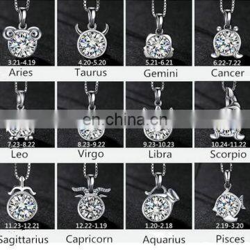 925 Silver 12 Zodiac Signs Constellations Pendant