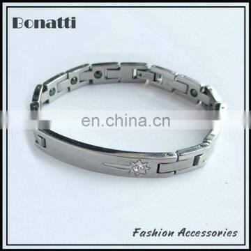 stainless steel bracelet with rhinestone