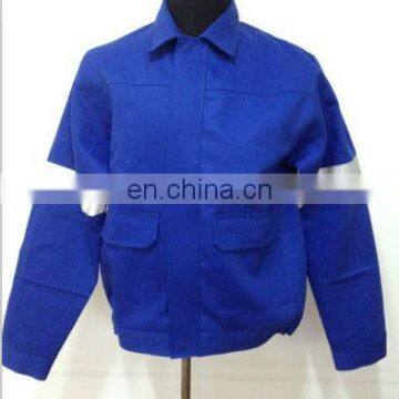 Blue Fr Twill Jacket-100% Cotton Flame Retardant Jacket with Reflective Tape,FR Workwear