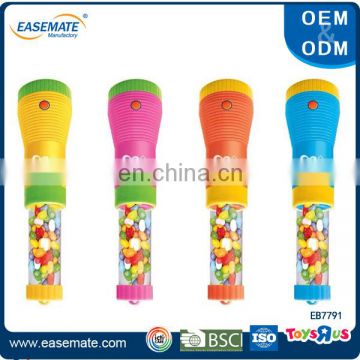 Mini promotional toys plastic bottle toys flashlight candy