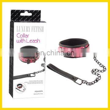 Light Red Luxury Fetish Collar Leash, sex toy silicon dolls for women