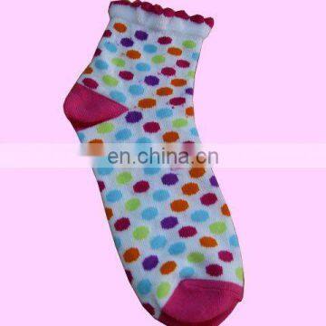 Colorful round dot jacquard Christmas children's gift socks