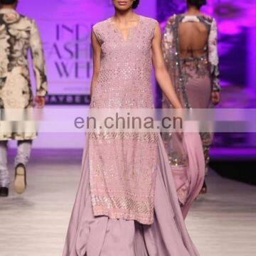 Vintage Rose Lakhnawi Kurta With Lengha