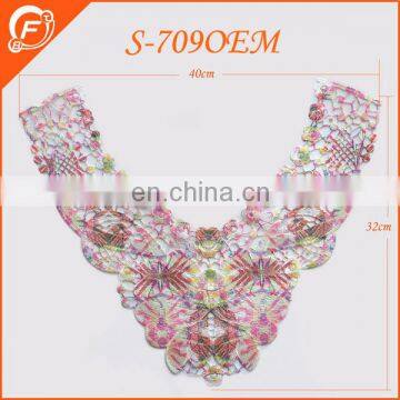 colorful fashion embroidery lace collar for apparel