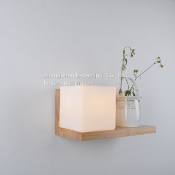 Multi-fuctional Wooden Wall Lamp wall light with Wooden Rack