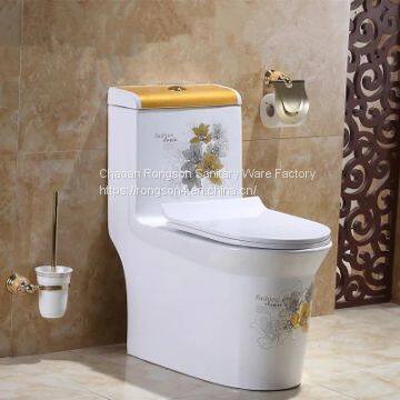 Floor mounted new decal ceramic factory directly siphonic toilet