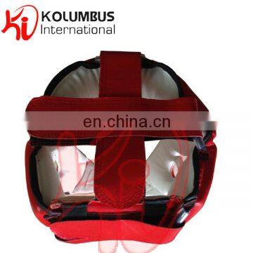Red Head Guard In Leather, Boxing Head Guard Helmet, Head Guard Made In Leather Full Adjustable photo-4