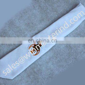 masonic reglia white tie with embroiderd logo