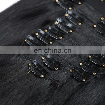 Yotchoi Beauty Natural Color 100% Brazilian Virgin Hair Extension Straight Clips in Human Hair