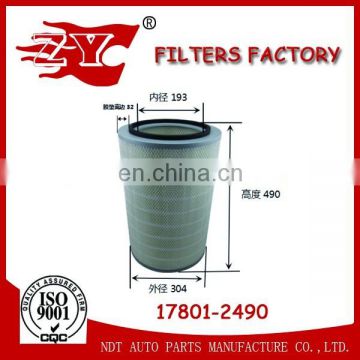 truck air filter used for HITACHI+Excavators OEM NO.17801-2490