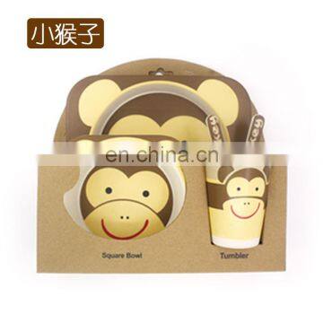 Creative Cute Cartoon Bamboo Powder Bamboo Fiber Children Tableware Set of Five Sets of Kindergarten Baby Bowl Children's Dinner
