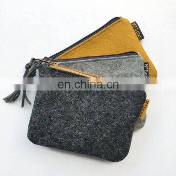 Wholesale small size wool felt coin purse pouch with customized logo