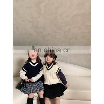 C1043/Wholesale China Manufacturer Spring School Knit Kids Play Vest Sweet Cotton Casual Girls Vest Coat photo-4