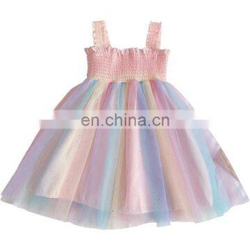 2020 New Girls Rainbows Dress Fashion Cotton Summer Girls Dresses