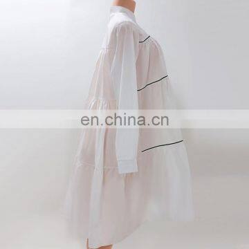 LAITE D2154 Autumn Plus Size Women Shirt Dress Ladies Plus Size Stripe Casual Shirt Dress photo-4