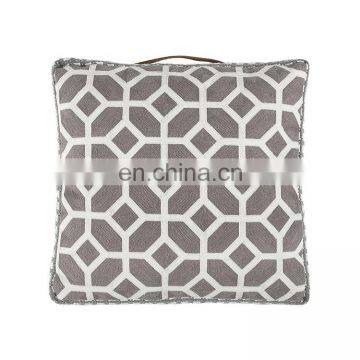 Wholesale India Home Decoration Eco Ottoman Wool Embroidered Floor Cushion Cotton Woven Square Moroccan Pouf photo-4