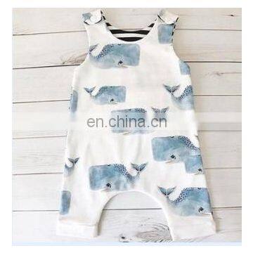 2020 Newborn Summer Baby Kids Romper Sleeveless Whale Print Shorts Toddler Rompers Baby Romper Printed Infant Bodysuit photo-5