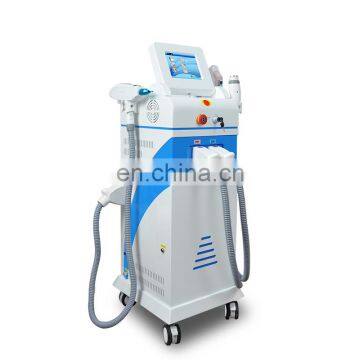 4 handpiece RF + Nd yag laser + SHR Elight  laser lamp hair removal machine