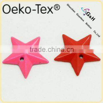 2 hole star shape metal button