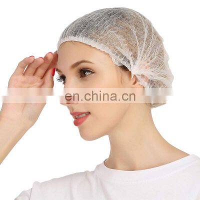 Doctor Nurse Bouffant Blue White Surgical Medical Disposable Non Woven 21" 24" Elastic Hair Net Clip Mob Hats Caps Manufacturers photo-2